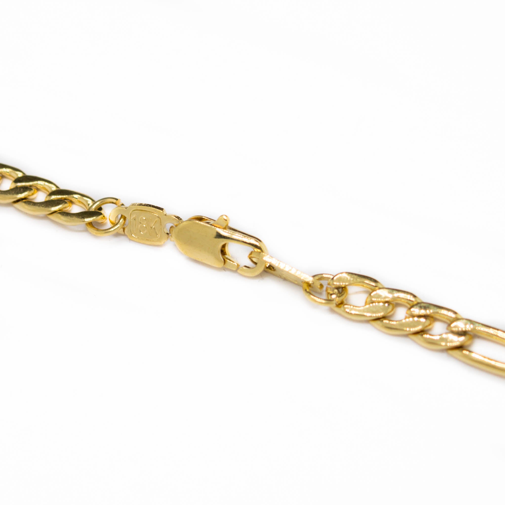 Chaine classic de maille figaro en acier inoxydable plaqué or.