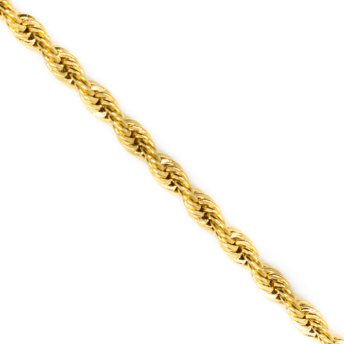 Chaine fine torsadé en acier inoxydable plaqué or.